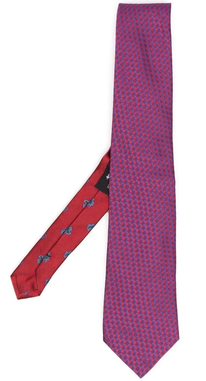 Geometric-Jacquard Silk Tie