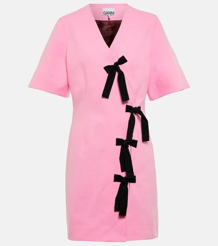 Bow cotton wrap dress
