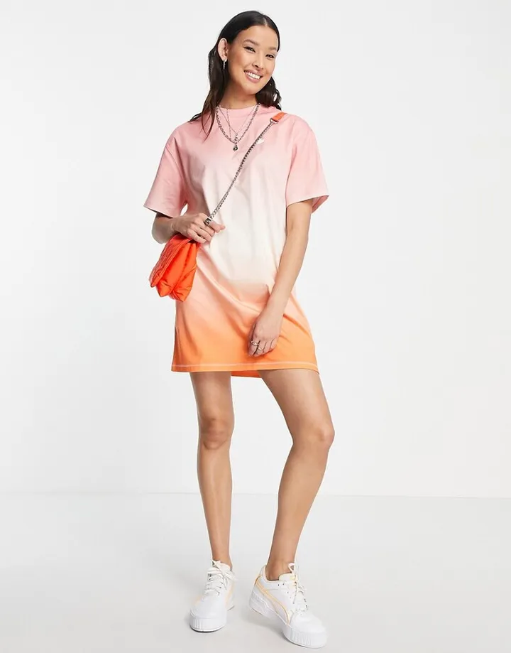 Lacoste ombre t-shirt dress in pastels