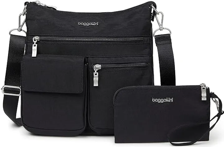 Baggallini Modern Everywhere Slim Crossbody (Black) Cross Body Handbags