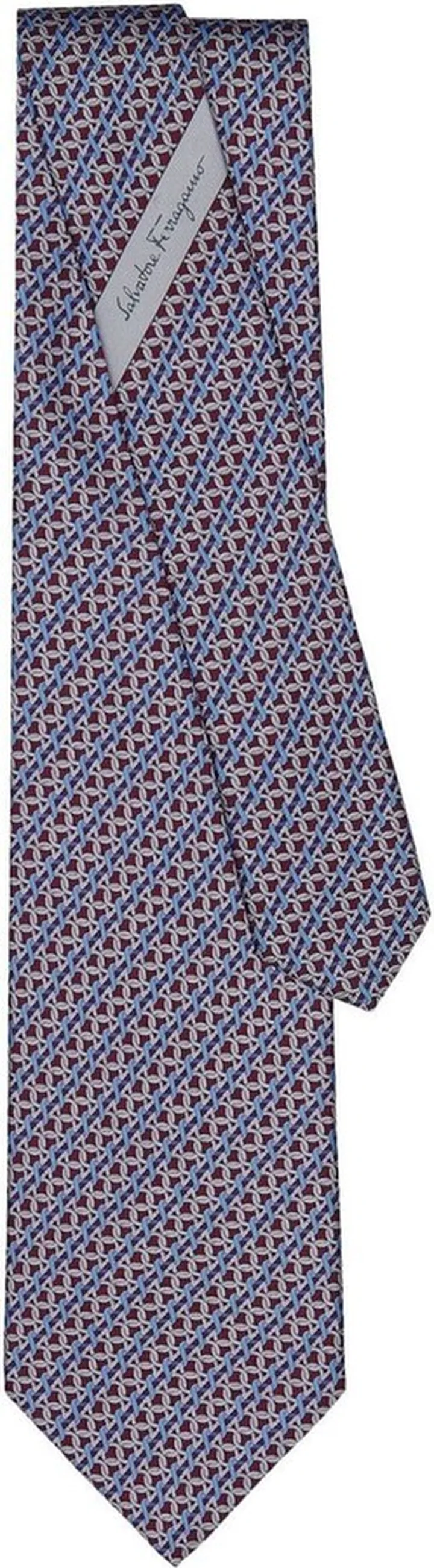 Gancini print silk tie