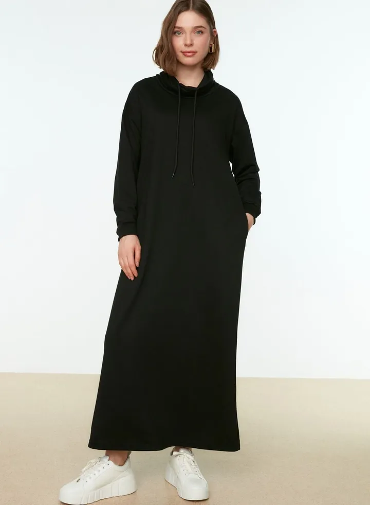 Tie Neck Knitted Dress