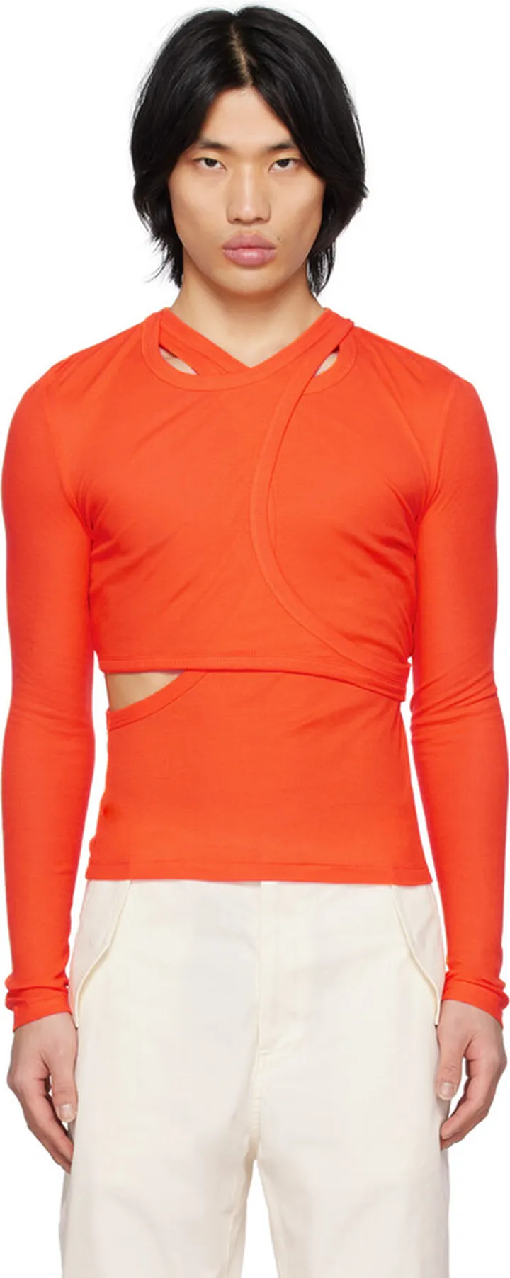 Dion Lee Orange Modular Long Sleeve T-Shirt
