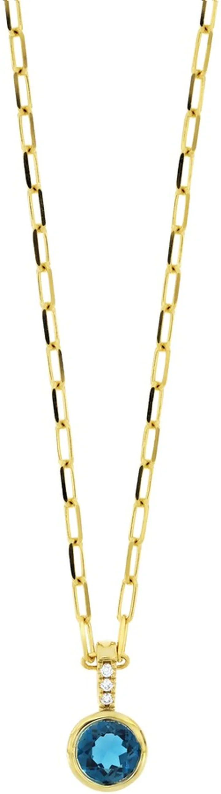 Iris Diamond & Blue Topaz Pendant Necklace
