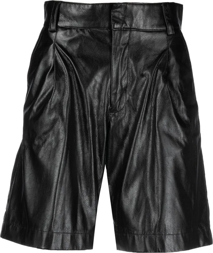 Marion faux-leather shorts