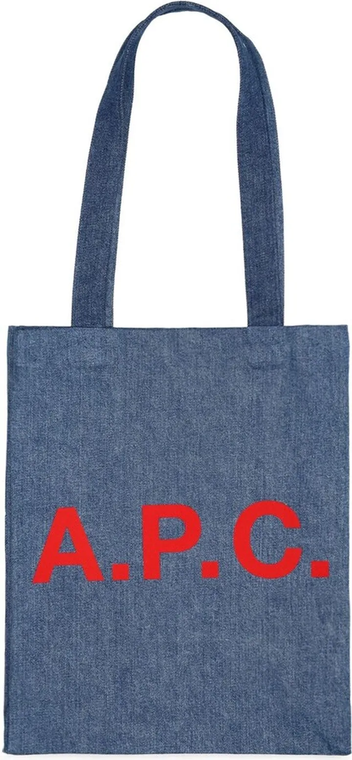 Lou washed cotton denim tote bag