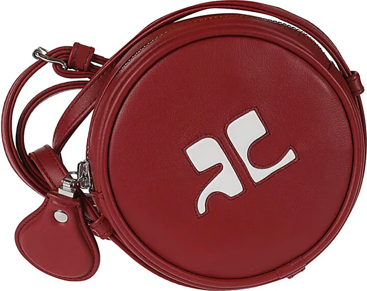 COURRÈGES- Logo Round Leather Crossbody Bag