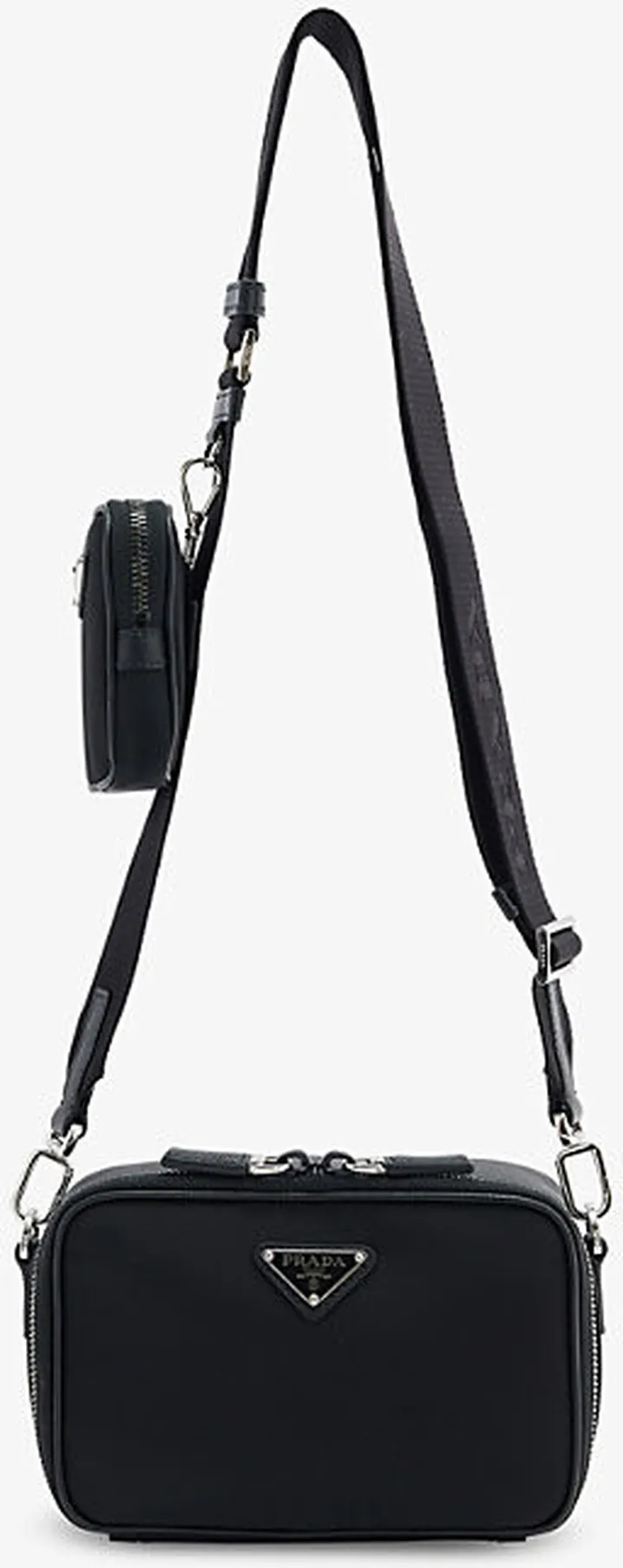 Mens Nero Logo-plaque Recycled-nylon Cross-body bag