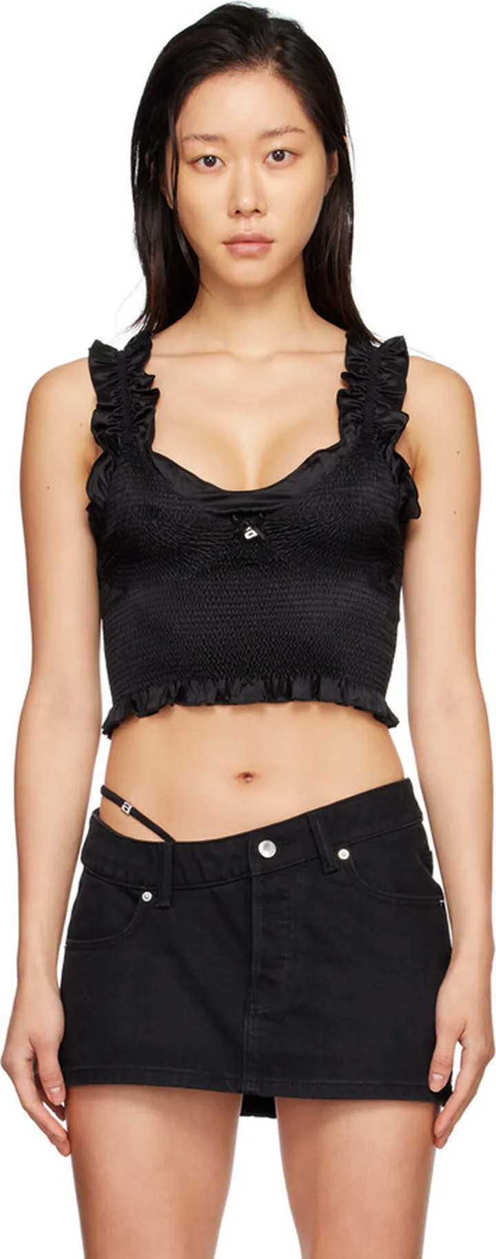 alexanderwang.t Black Ruffle Camisole