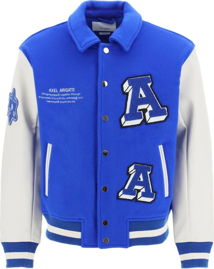 'illusion' Varsity Jacket With Faux Leather Sleeves
