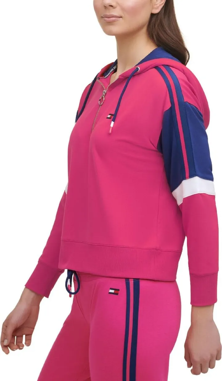 Womens Colorblock Half Zip Hoodie