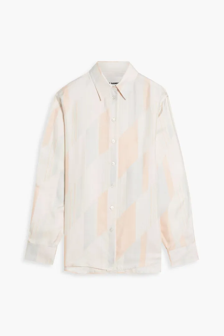 Printed silk-twill shirt