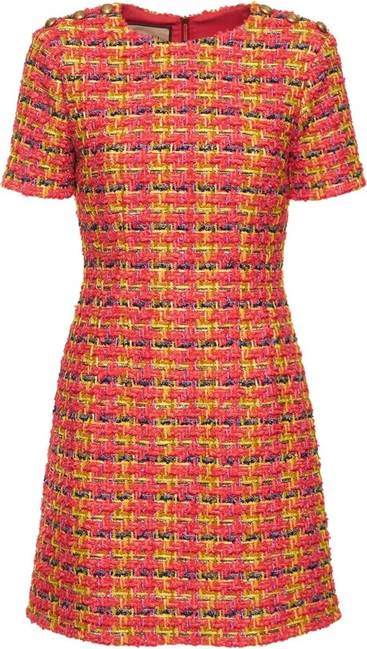 Cosmogonie cotton blend woven mini dress