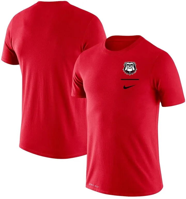 Men's Nike Red Georgia Bulldogs Mascot Logo Stack Legend Performance T-shirt