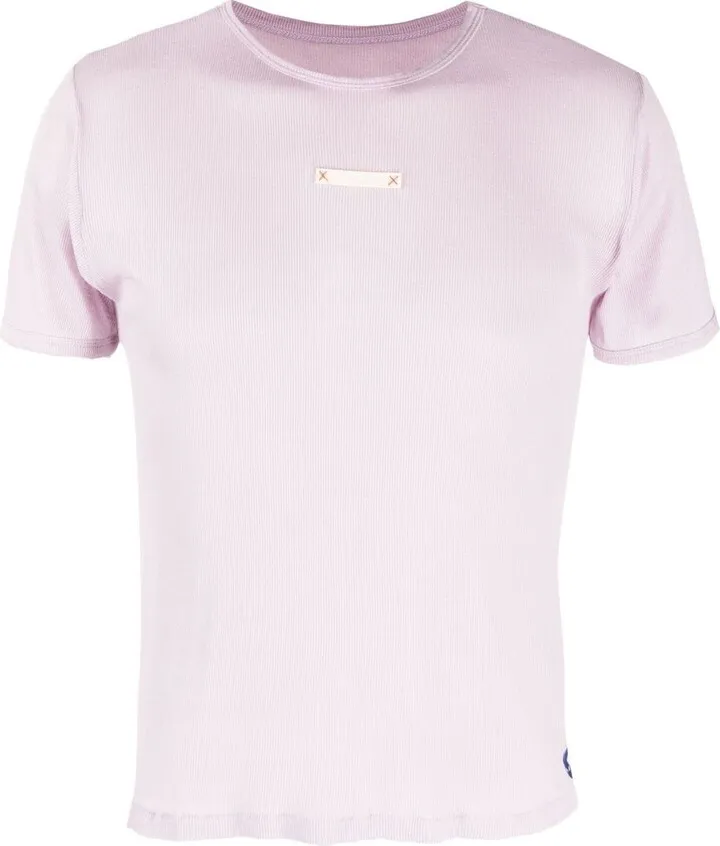 logo-patch silk-blend T-shirt