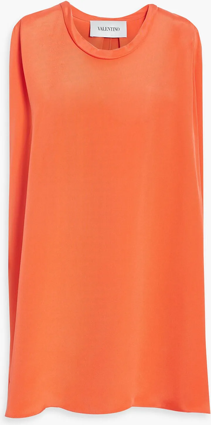 Draped silk-satin mini dress