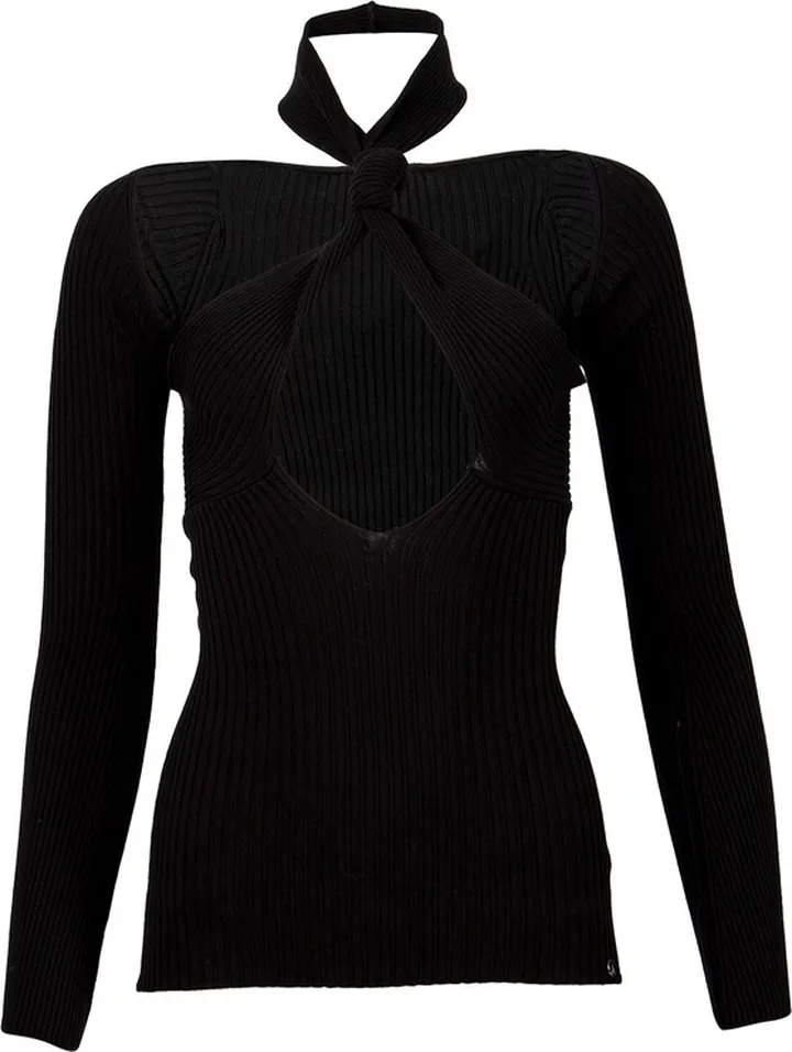 Knotted Halter Top Black