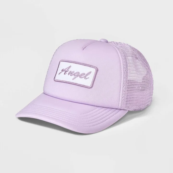 Women's Angel Patch Trucker Hat - Mighty Fine Lavender
