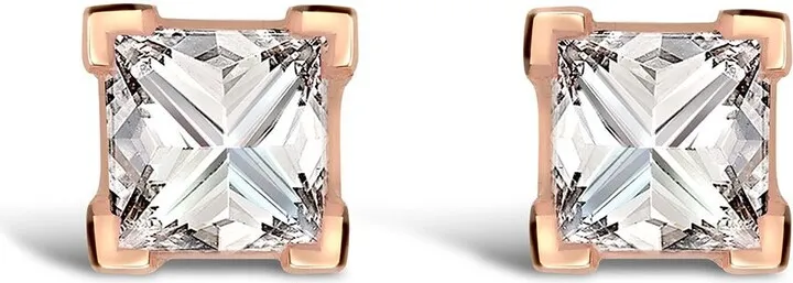 18kt rose gold RockChic diamond solitaire earrings