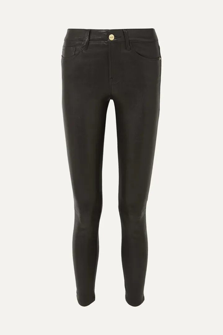 FRAME - Le High Skinny Leather Pants - Black