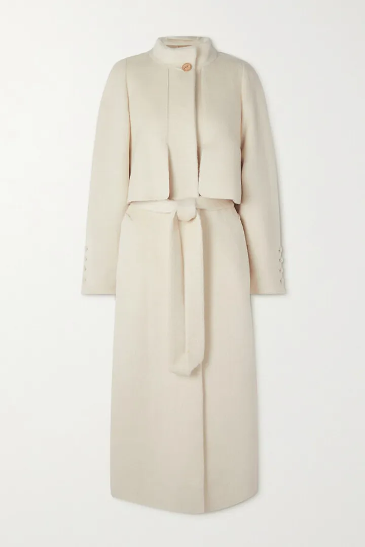 Giuliva Heritage - The Loredana Belted Brushed Alpaca And Wool-blend Coat - White