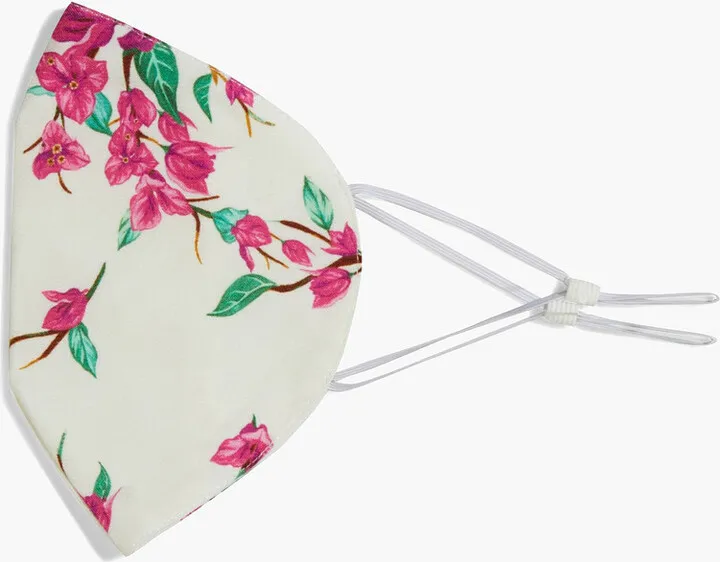 Floral-print crepe face mask