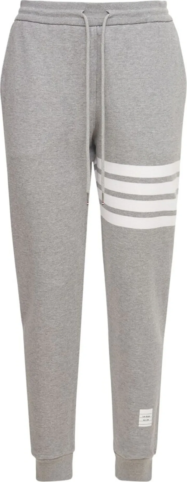 Intarsia stripes cotton sweatpants