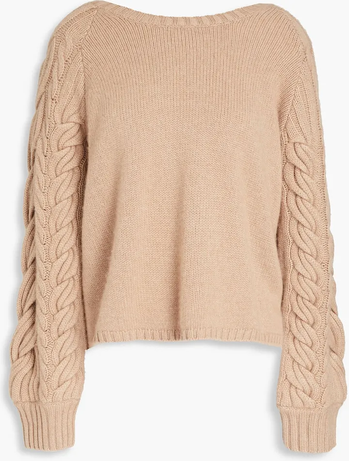 Cable-knit wool and cashmere-blend sweater