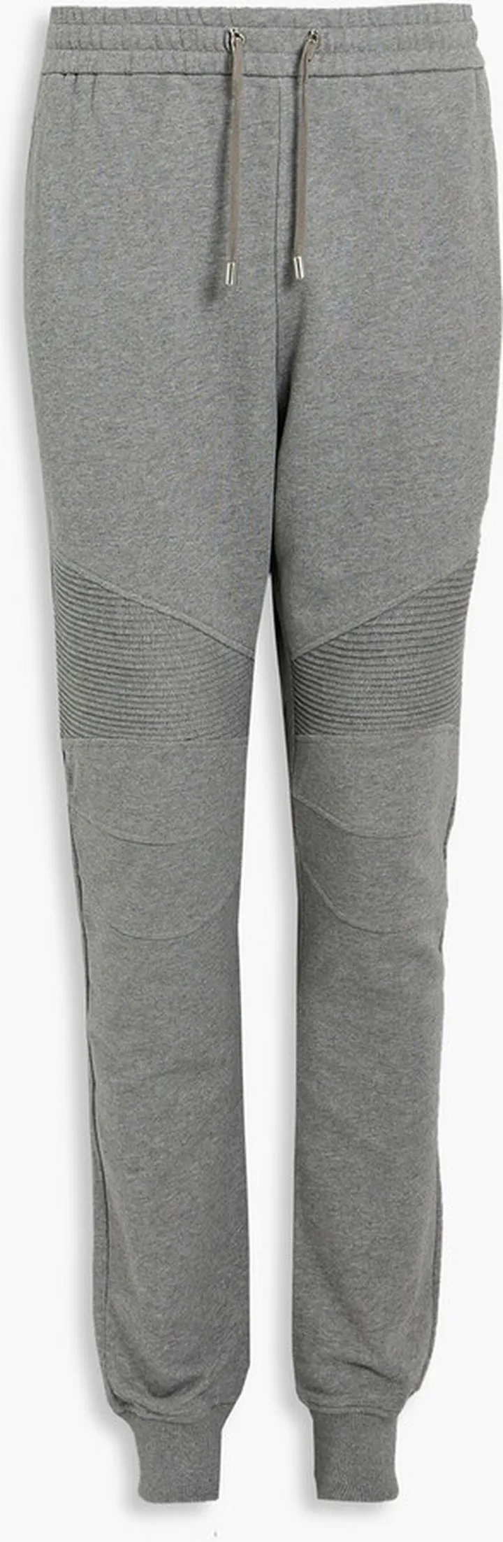 Ribbed paneled French cotton-terry sweatpants