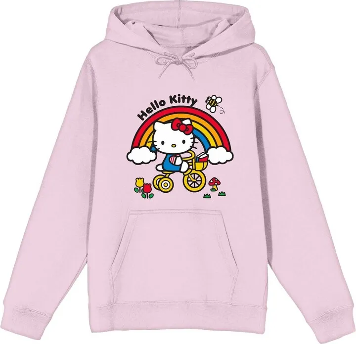Hello Kitty Bicycle Ride Long Sleeve Cradle Pink Women’s Sweatshirt-XL