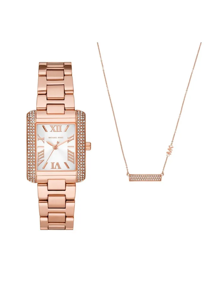 Emery Analog Watch + Necklace Set