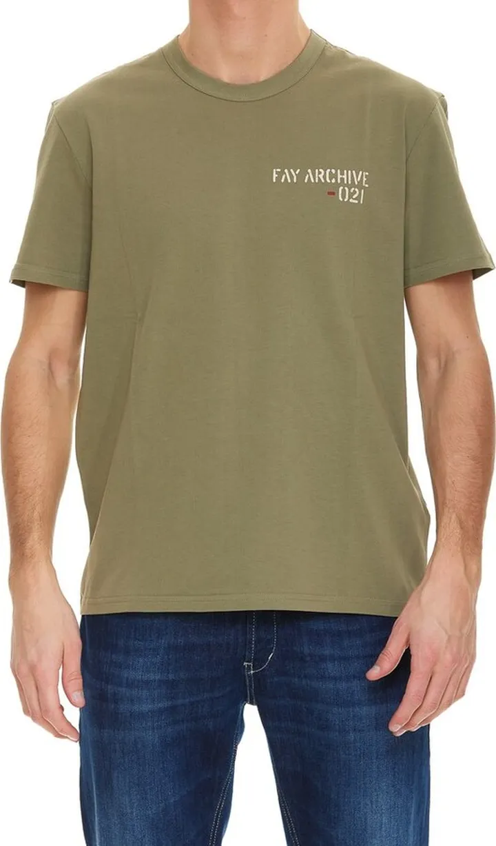 Fay Logo Printed Crewneck T-Shirt