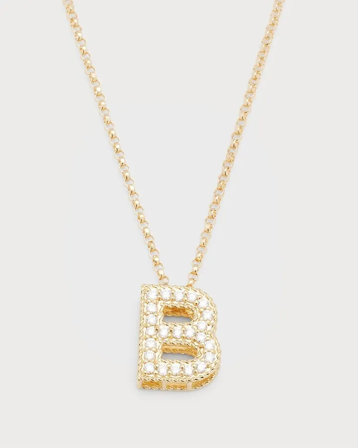 18k Diamond Princess Letter Necklace