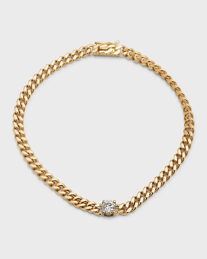 18k Yellow Gold Diamond Link Bracelet