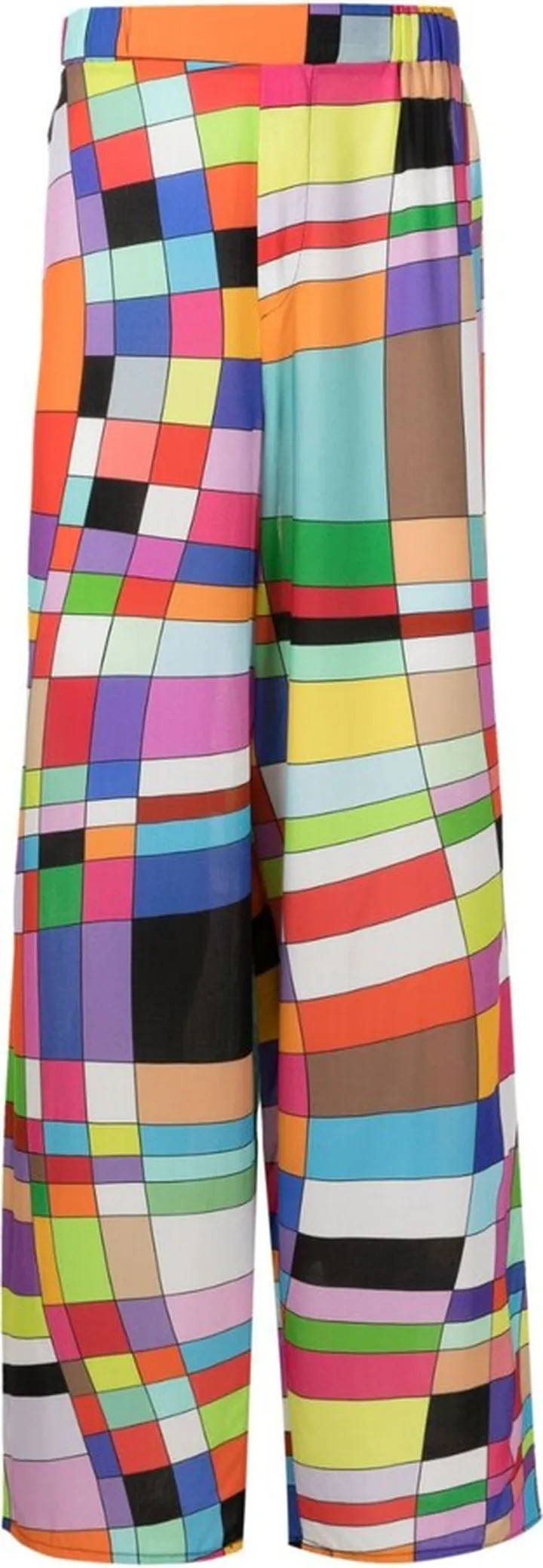 Geometric-Print Straight Trousers