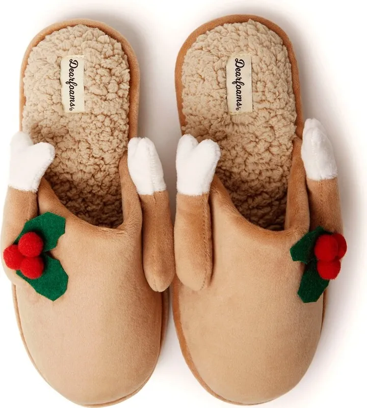 Dearfoams Men's Carson Holiday Turkey Scuff Slipper