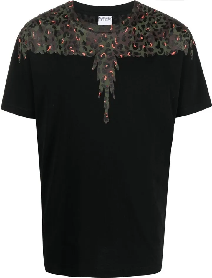 Black Animalier Wings Cotton T-Shirt
