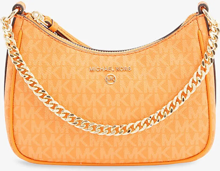 Womens Apricot Jet Set Monogram-print Chain-strap Faux-leather Pouch bag
