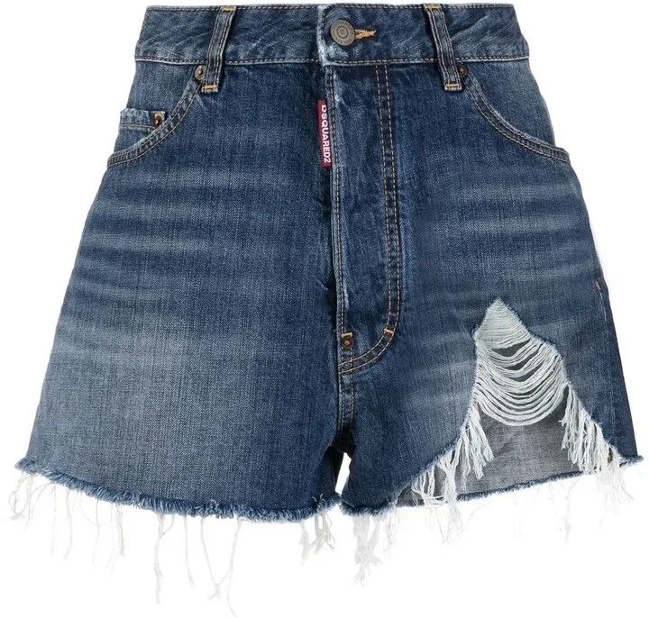 Distressed Denim Shorts