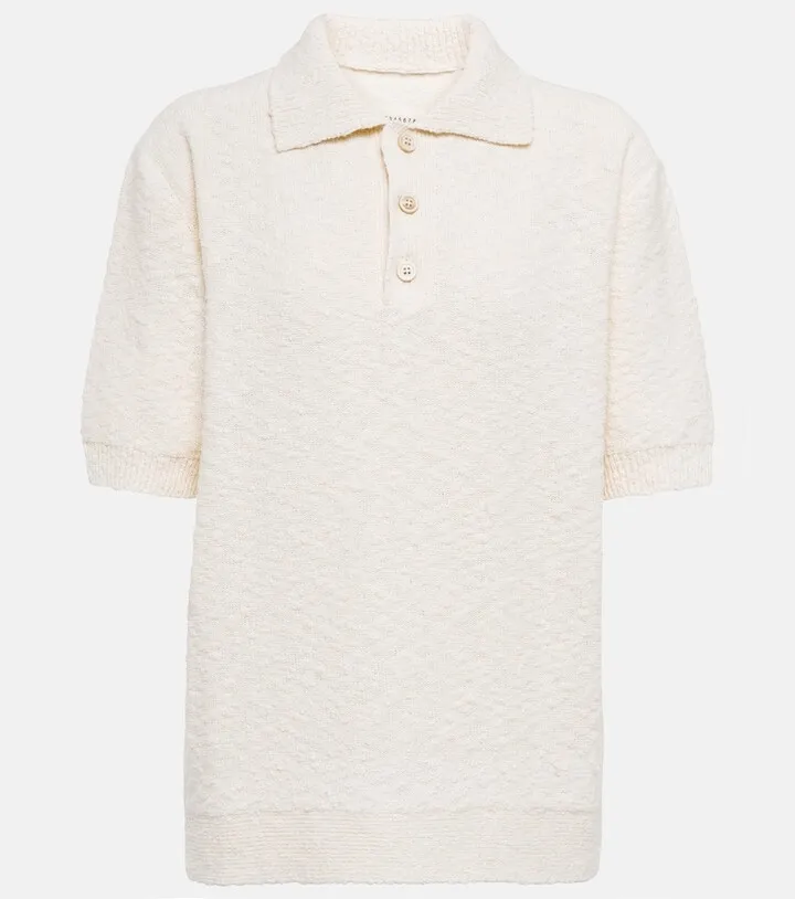 Boucle cotton-blend polo shirt