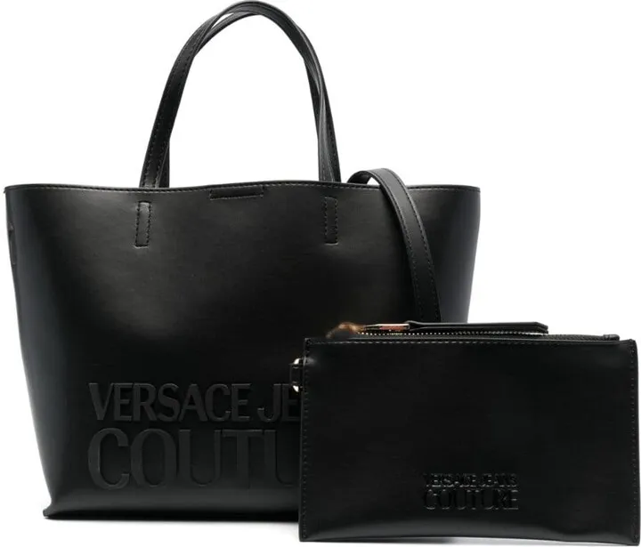 Logo-Embossed Faux-Leather Tote Bag