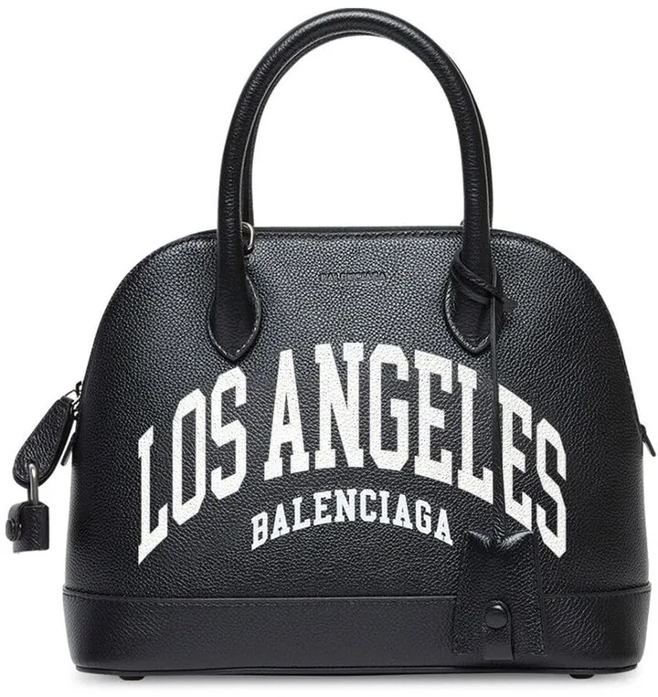 Logo-Print Leather Tote Bag
