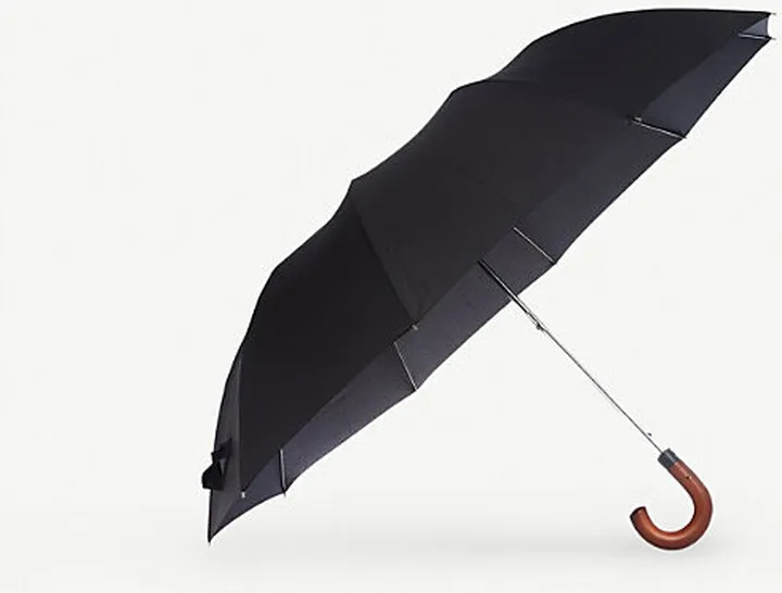 Mens Black Magnum Wooden Handle Umbrella