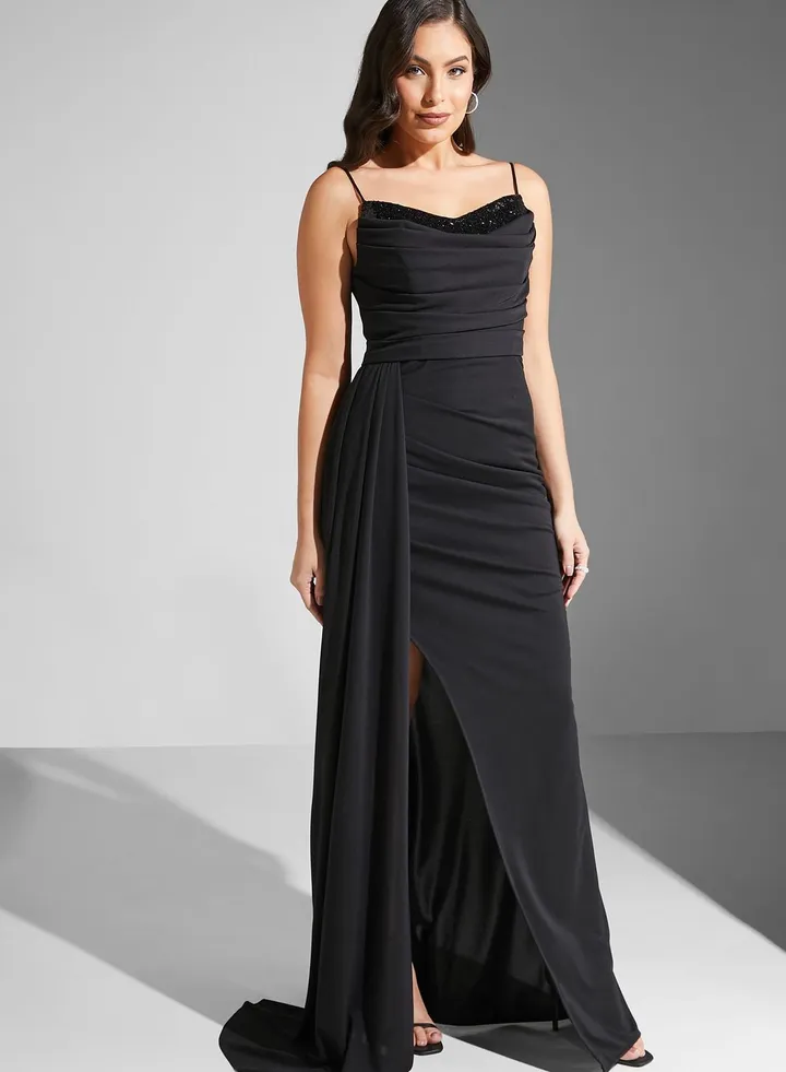 Strappy Ruched Detail Dress