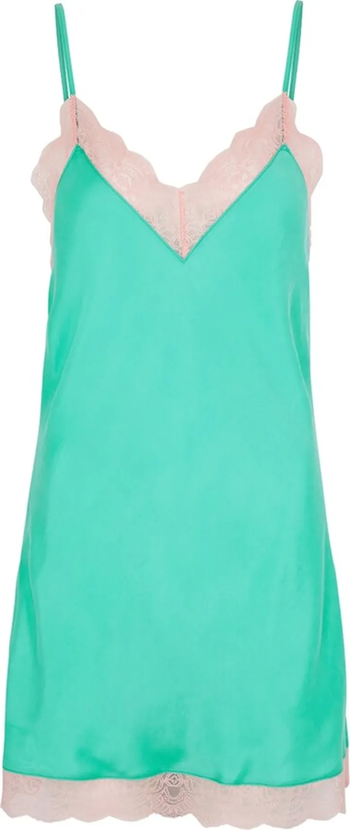 Dora Larsen Olla Lace-trimmed Satin Chemise