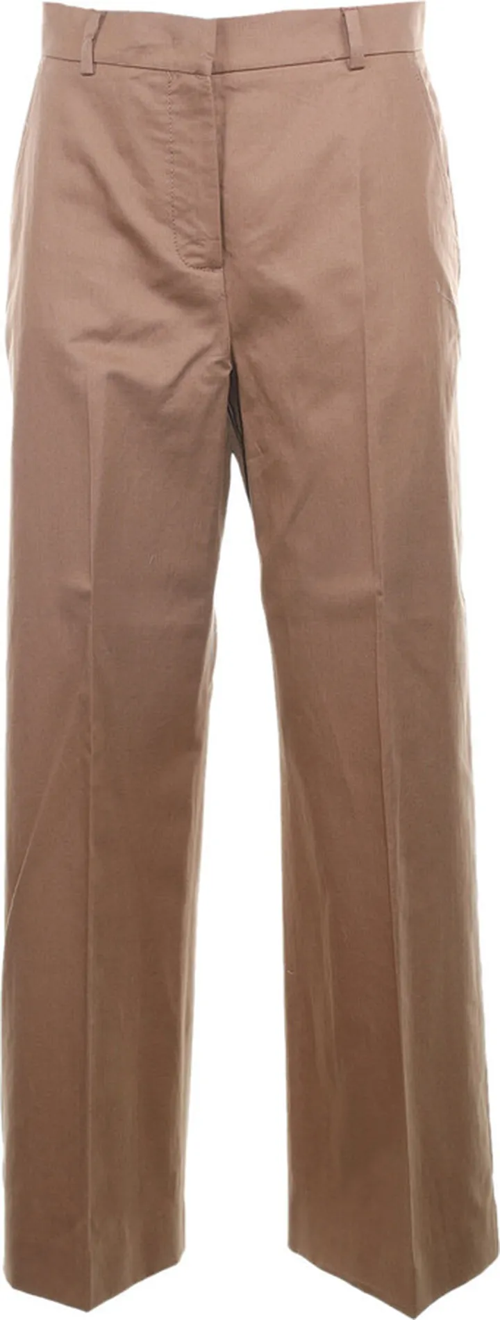 High-waisted Brown Cotton Trousers