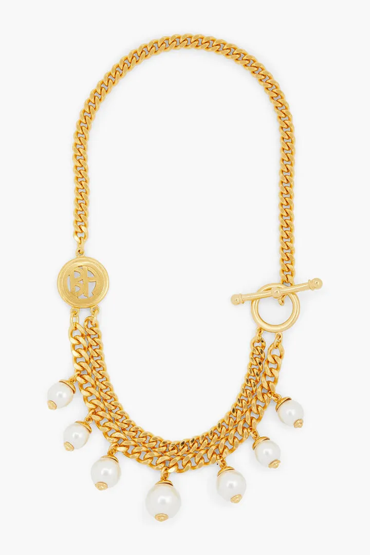24-Karat Gold-Plated Faux Pearl Necklace