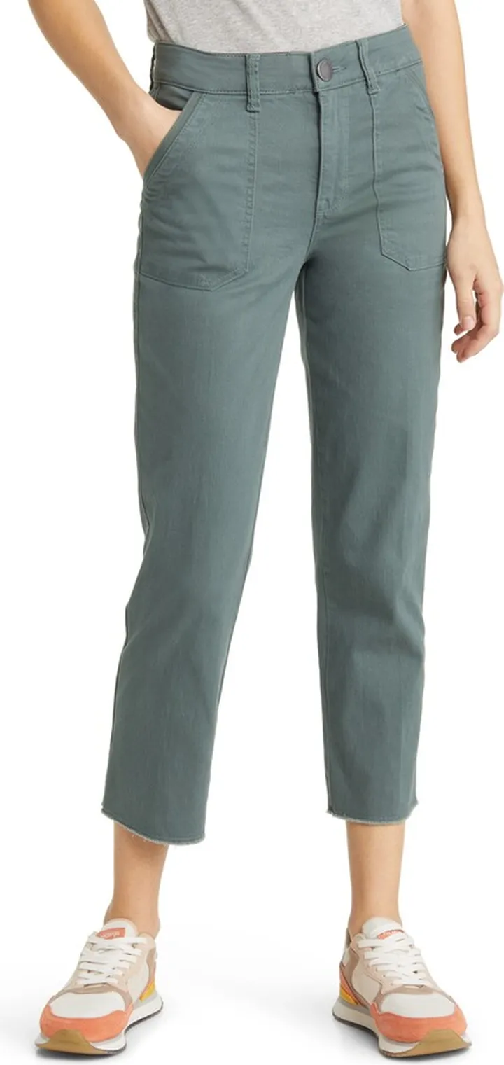 'Ab'Solution Patch Pocket High Waist Crop Straight Leg Pants
