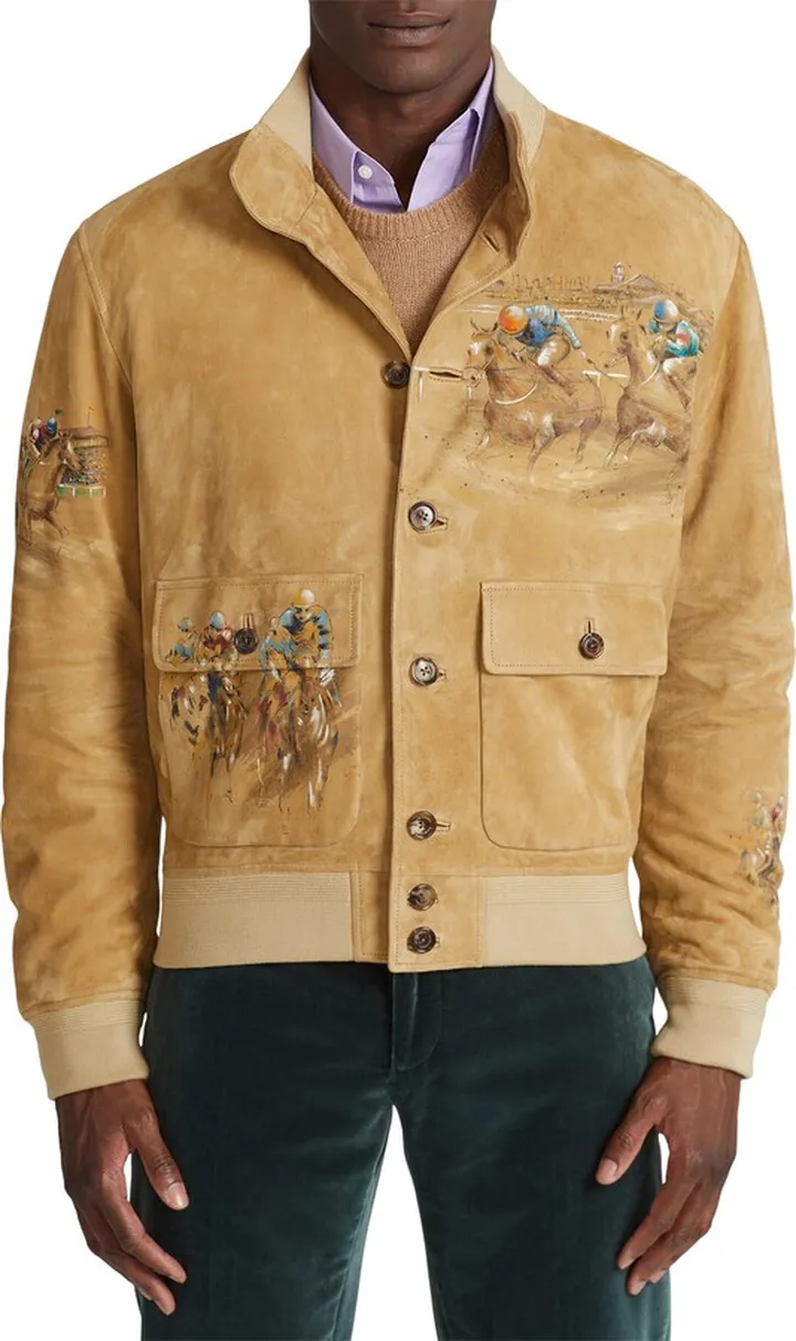 Hand Painted Equestrian Suede Jacket