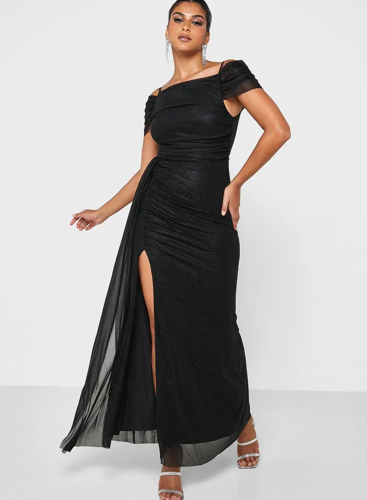 Shimmer Dress With Slit